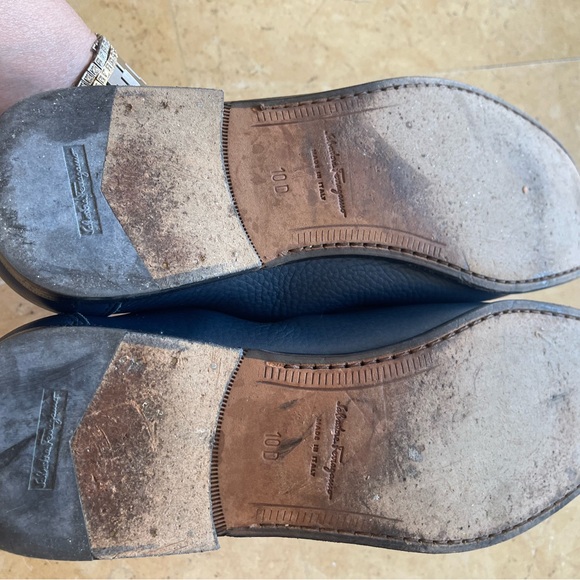 Vintage Salvatore Ferragamo navy Leather Loafers - Picture 7 of 14